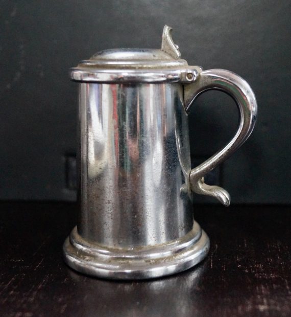 A vintage Dunhill steel tankard table lighter