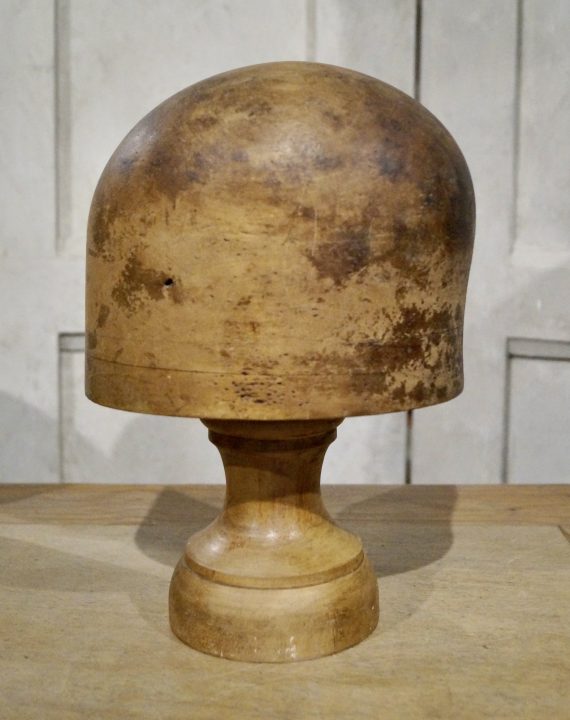 Antique French Milliners Hat Block On Stand