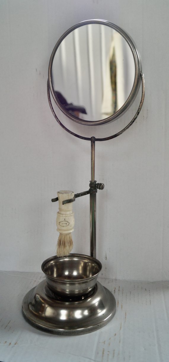 Vintage Adjustable Pedestal Shaving Mirror