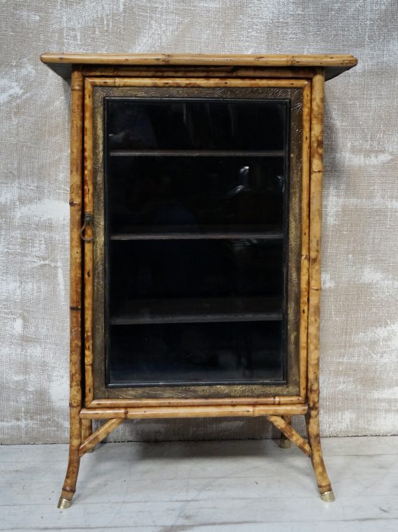 Victorian W.F Needham’s Glazed Bamboo Cabinet